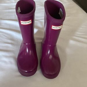 Purple size 10 girls Hunter boots